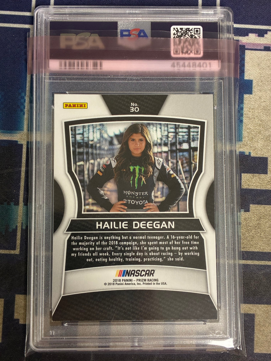 psa graded rookie cards 2018 Panini Prizm Racing #30 Hailie Deegan Rookie Card – PSA 9 Mint – Sweets and Geeks