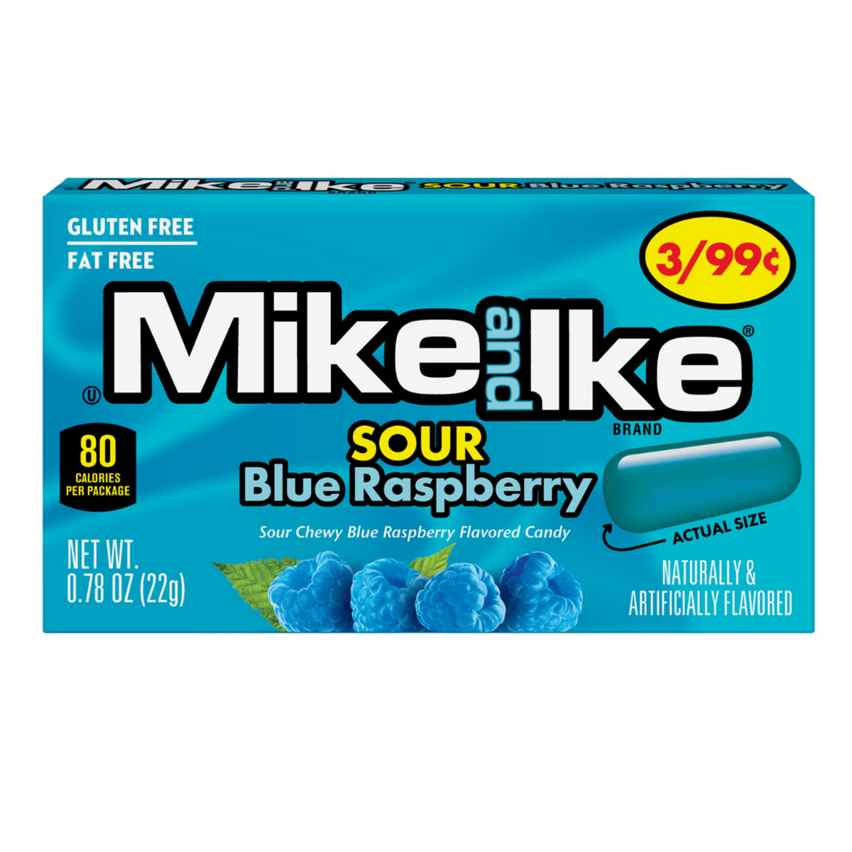 MIKESUKE　11枚 Mike & Ike Sour Blue Raspberry 0.8oz Changemaker – Sweets and Geeks