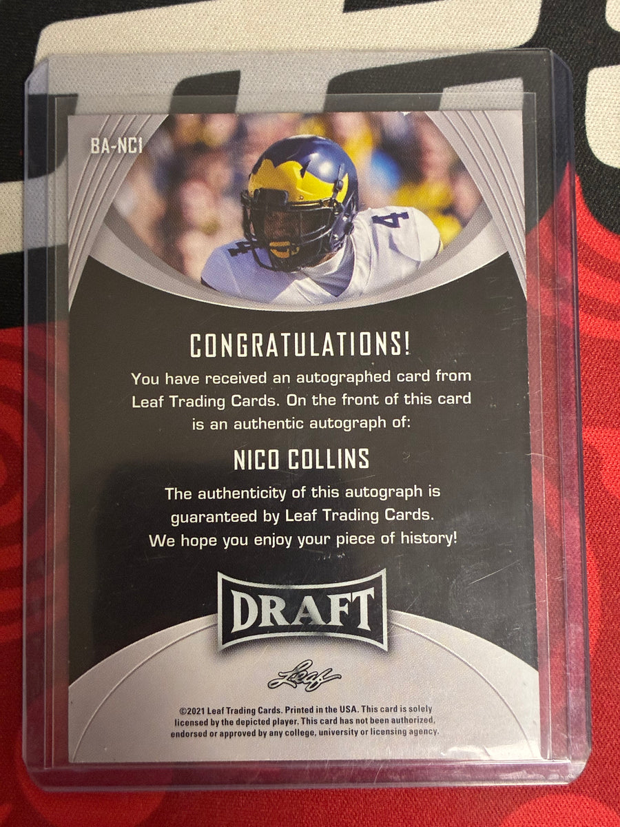 2021 Leaf Draft – Nico Collins #BA-NCI Rookie Auto (RC) – Leaf XRC Roo –  Sweets and Geeks