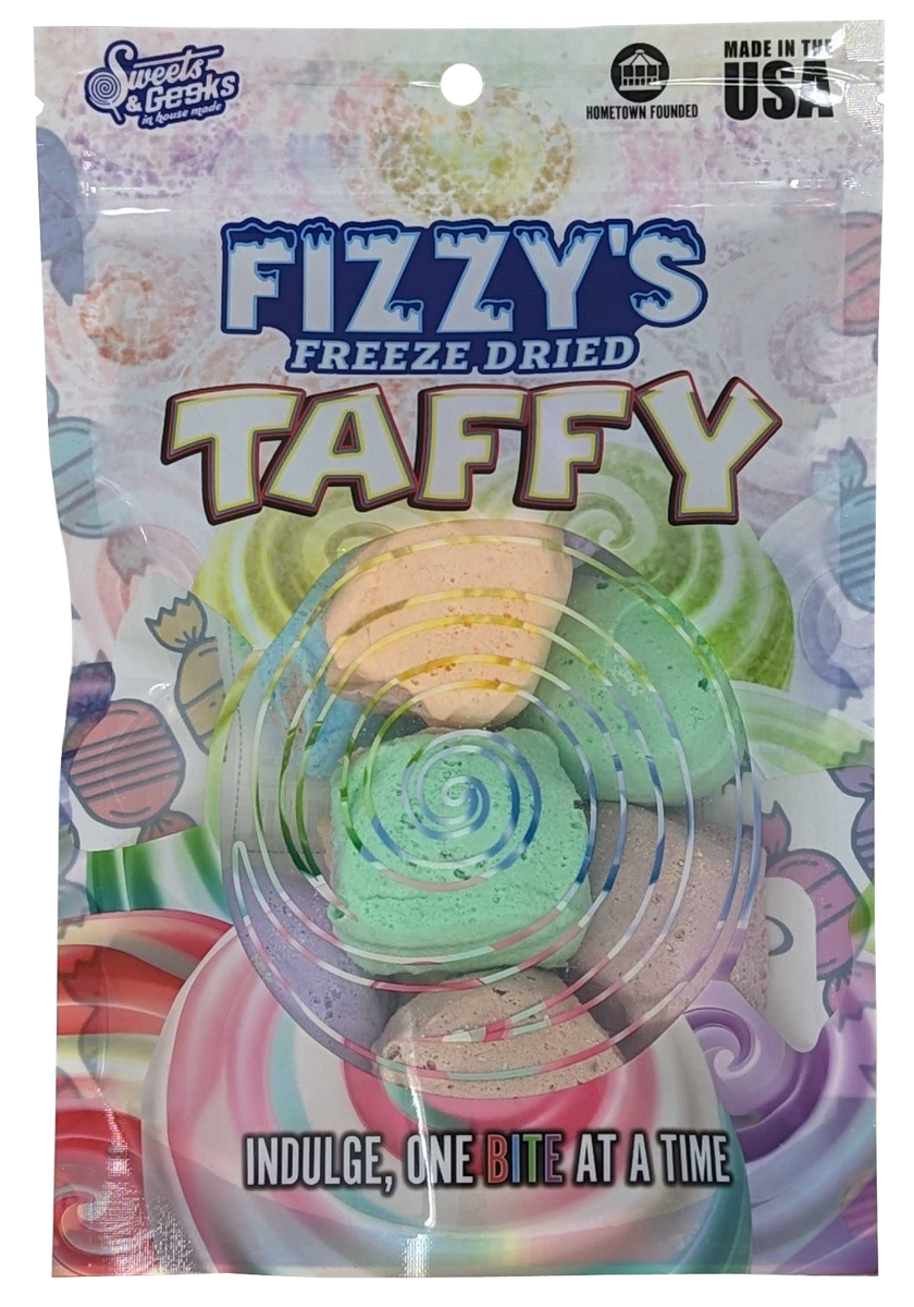 Freeze Dried Taffy 2.4oz Assorted Sugar Free Peg bag Sweets and Geeks