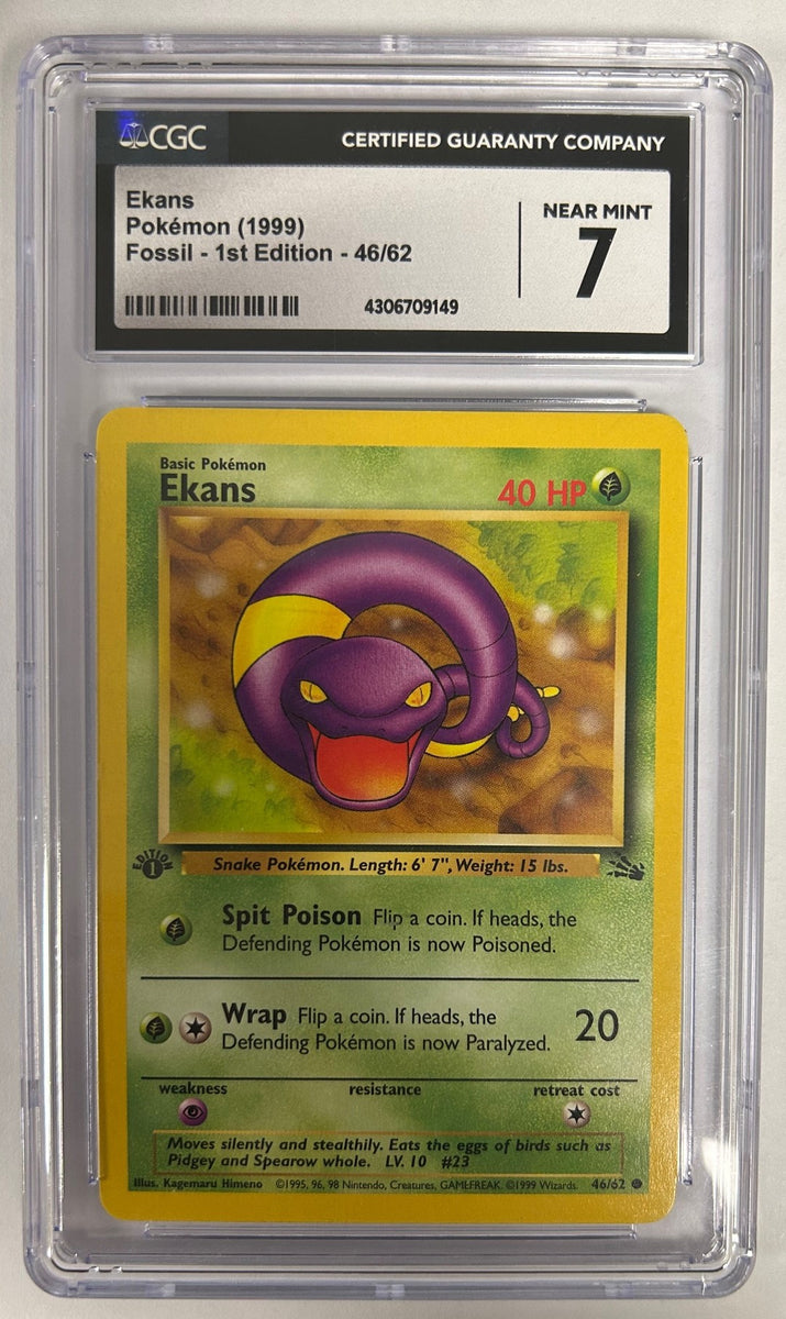 pokemon ekans card Ekans (1st Edition) Fossil # 46/62 (Graded CGC 7) – Sweets and Geeks
