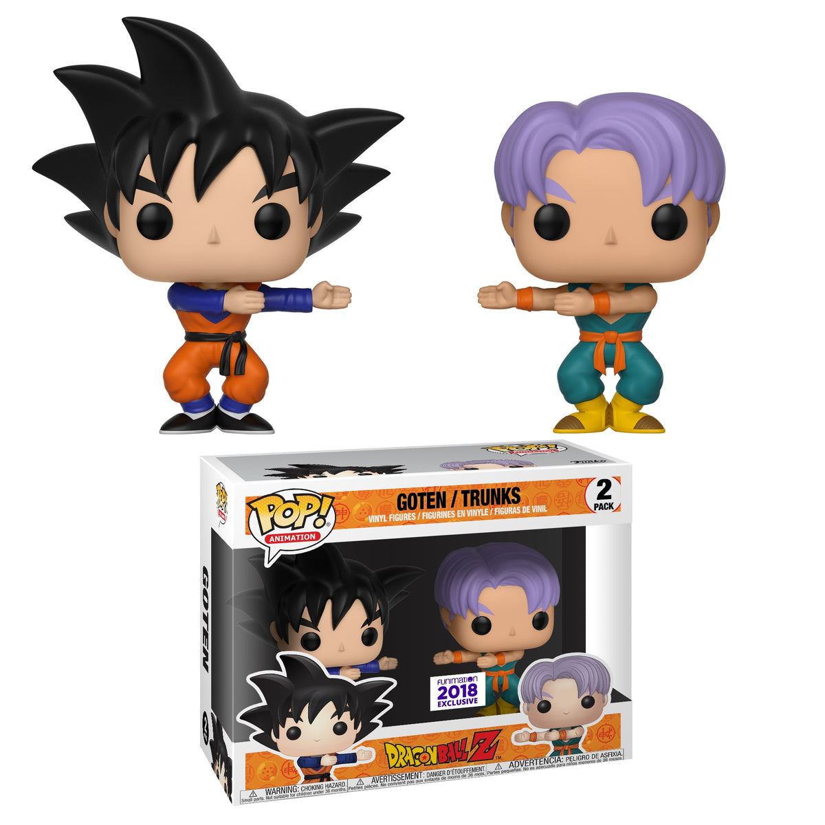 Funko Pop Animation Dragon Ball Z Goten Trunks 2018 Funimation 2 Pack