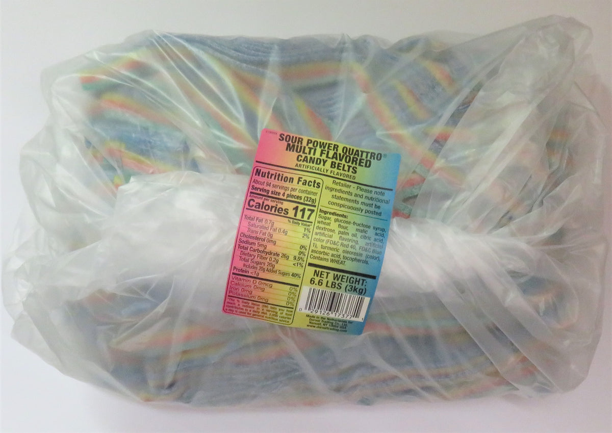 Sour Power Belts Quattro Bulk 6.6LB Bag Sweets and Geeks