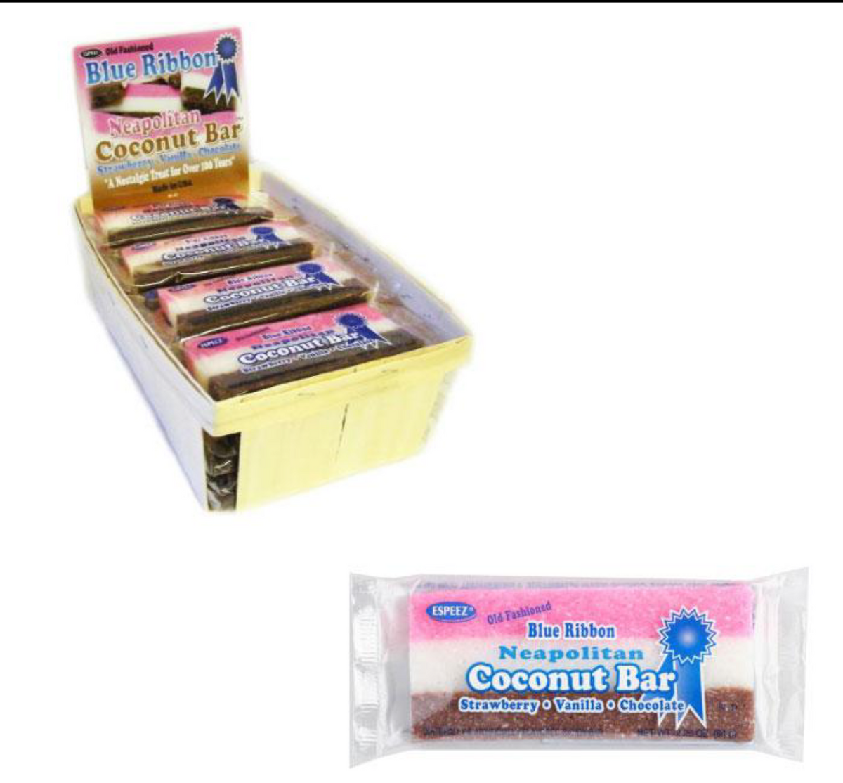 Blue Ribbon Neapolitan Coconut Bar 2.25 OZ – Sweets and Geeks