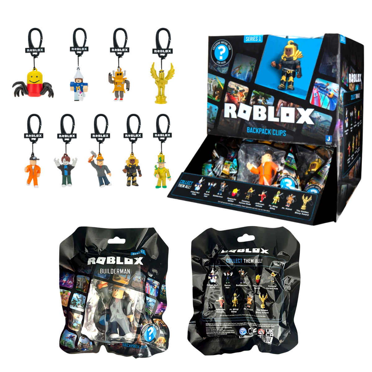 Roblox Series 1 Backpack Clip Mystery Bag Keychain, RBZ0001