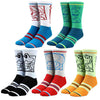 NINTENDO CHARACTER COLORBLOCK 5 PAIR CREW SOCKS