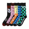 DEMON SLAYER PATTERNS 5 PAIR CREW SOCKS