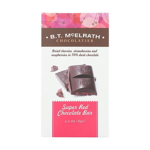 B.T. Mcelrath Super Red Dark Chocolate Bar 3oz - Sweets and Geeks