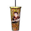 Elvis Glitter Cup w/Straw