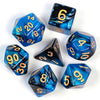 Mixed Color 7 Dice RPG Set (Blue & Black)