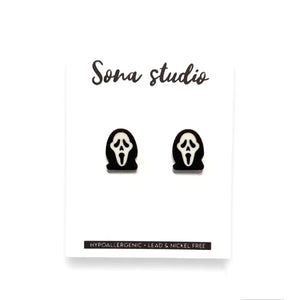Ghost Face Halloween Earrings - Sweets and Geeks
