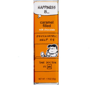 Peanuts Chocolate Bar- Lucy's Caramel Filled Milk Chocolate 1.75oz - Sweets and Geeks
