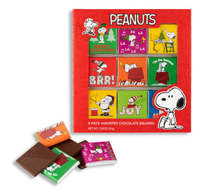The Peanuts Holiday Chocolate Squares 9pk 2.8oz - Sweets and Geeks