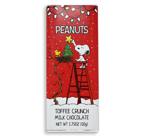 The Peanuts "Tis the Season" Holiday Chocolate Bars - Snoopy's Toffee Crunch Milk Chocolate - Sweets and Geeks