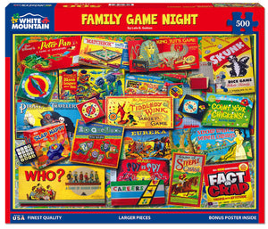 Family Game Night - 500 Piece Jigsaw Puzzle - Sweets and Geeks