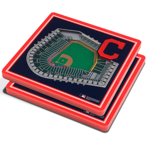Cleveland Guardians Progressive Field 3D Coaster Set - Sweets and Geeks