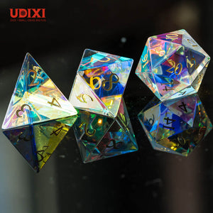 Rainbow Crystal Semi-Precious Gemstone Dice - Sweets and Geeks