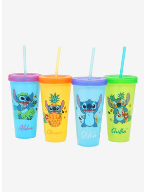 Stitch 24oz 4pc Color Changing Cold Cup Set - Sweets and Geeks