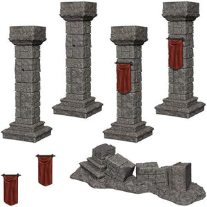WizKids Deep Cuts Unpainted Miniatures: Pillars & Banners - Sweets and Geeks