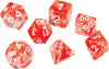 RPG Dice Set (7): Red Cloud Transparent Resin - Sweets and Geeks