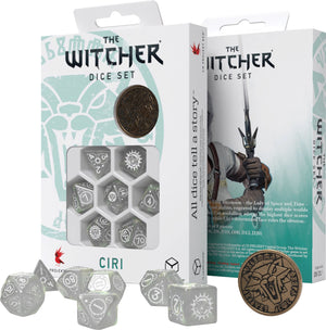 The Witcher Dice Set: Ciri - The Lady of Space (7 + coin) - Sweets and Geeks