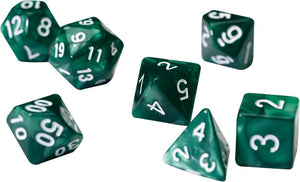 RPG Dice Set (7): Pearl Green Acrylic - Sweets and Geeks