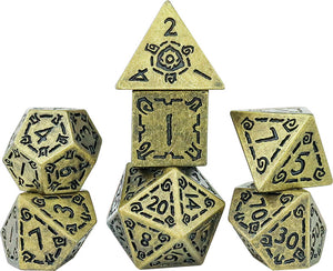 RPG Dice Set (7): Illusory Metal - Gold - Sweets and Geeks