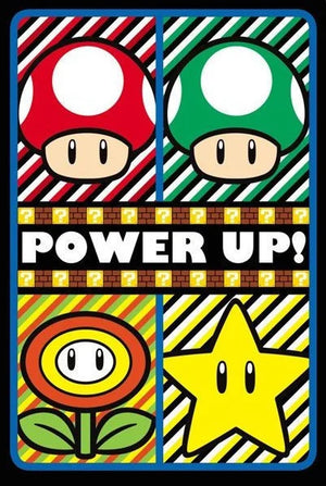 Super Mario - Power Up - Black Poster - Sweets and Geeks