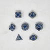 Silver & Blue Arrowed Metallic Dice