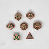 Bronze & Red Arrowed Metallic Dice