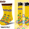 M&Ms Pile Yellow - Mens Crew Straight Socks