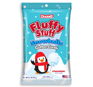 Fluffy Stuff Snowballs Strawberry Cotton Candy 2.1oz - Sweets and Geeks