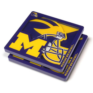Michigan Wolverines 3D Coaster Set - Sweets and Geeks