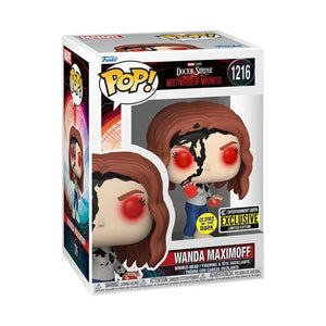 Funko Pop! Marvel: Doctor Strange in the Multiverse of Madness - Wanda Maximoff (Earth-838) (Glow in the Dark) (Entertainment Earth Exclusive) #1216 - Sweets and Geeks