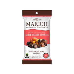 Marich Chocolate Pouches- Dark Chocolate Blood Orange Caramels 2oz - Sweets and Geeks
