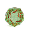 55mm D20 (Green w/ Gold Numbers & Bubbles)