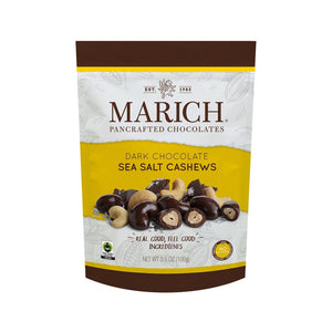 Marich Chocolate Pouches- Dark Chocolate Sea Salt Cashews 3.5oz - Sweets and Geeks