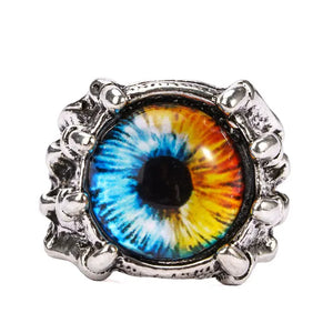 Dragon Eyes Blue & Yellow Zinc Ally Ring - Sweets and Geeks