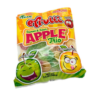 Efrutti Gummy Apple Trio Sweet & Sour Peg Bag 3.5oz - Sweets and Geeks