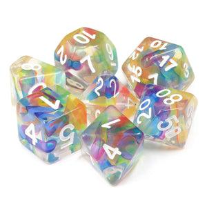 Rainbow Ribbon Dice Set - Sweets and Geeks