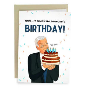 Joe Biden Sniffing Greeting Card - Sweets and Geeks