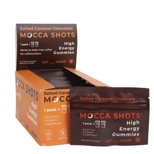 Mocca Shots High Energy Gummies- Salted Caramel Chocolate 0.5oz - Sweets and Geeks