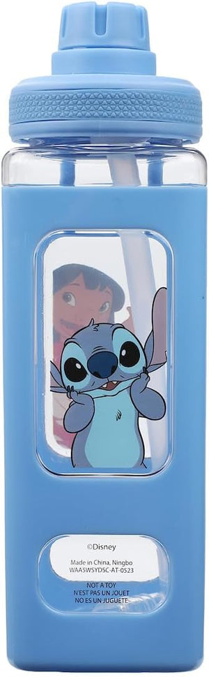 Lilo & Stitch 24 Oz Blue Square Plastic Water Bottle - Sweets and Geeks