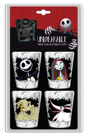 Nightmare Before Christmas 4pc 1.5oz Plastic Mini Cup Set - Sweets and Geeks