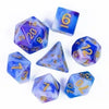 4-Color Brushed Dice Set (Blue & White)