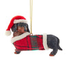 2.05" Resin Black/Tan Dachshund w/ Coat Ornament