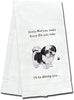 Shih Tzu, Black & White Puppy Cut - Towel