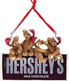 3" Bears on Hershey's Chocolate Bar Ornament