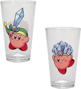 Kirby Abilities 16oz Glass (Set of 2) - Sweets and Geeks