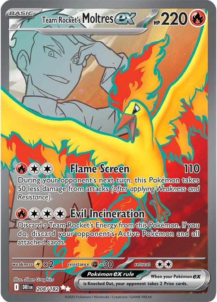 pokemon cards moltres Team Rocket's Moltres ex (UR) - Destined Rivals